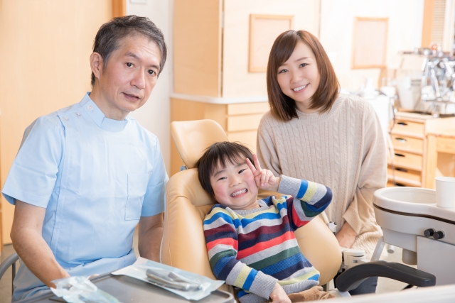 歯医者さんに来た子供
