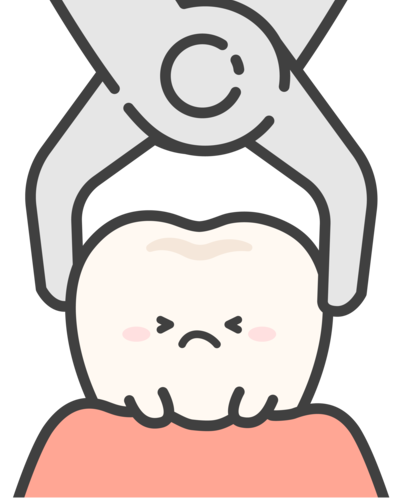 抜歯するかわいい歯のイラスト