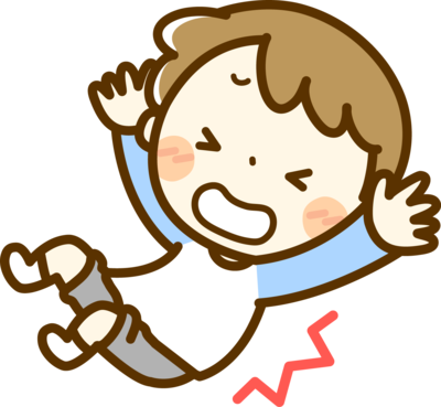 しりもちをつく男の子
