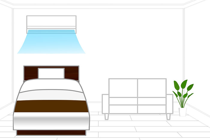 エアコンの効いた部屋のイラスト